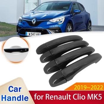 Derīgs Renault Clio 5 V MK5 BF 2019~2020 2021 2022 Lutecia Spīdīgi Melni Durvju Roktura Vāciņš Auto Eksterjera Piederumi Uzlīmes Apdare