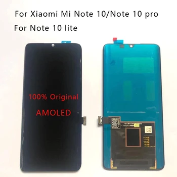 100% Oriģināls AMOLED Par Xiaomi Mi, Ņemiet vērā, 10, Ņemiet vērā, 10 pro, Ņemiet vērā, 10 Lite LCD Displejs, Touch Screen Digitizer nomaiņa Telefonu Detaļas