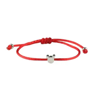 Sudraba Krāsas Lāču Galvas Šarmu Rokassprādzi Pītā Regulējams Lucky Red String Rokassprādzes Sievietēm, Vīriešiem Pāris Rotaslietas Bērnu Dāvanu