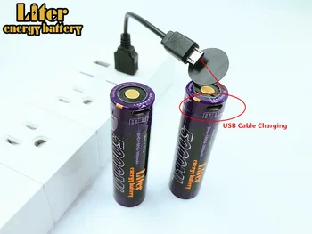 2GAB Litru enerģijas akumulators, USB 18650 3500mAh 3,7 V Li-ion Rechargebale akumulatoru, USB 5000ML Li-ion baterija + USB vads