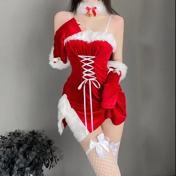 Seksīga Kleita Sieviešu Tērpu Ziemassvētku Īss Bustier Kleita Bralette Svārki Apvalks Kleita Sexy Apakšveļa, Skaistas Dāmas