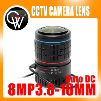 4K Objektīvs 8Megapixel Varifocal CCTV 1/1.8 collu 3.8-16mm CS Mount DC IRIS, Lai CCTV SONY IMX226/178 Box Kamera/4K Kamera