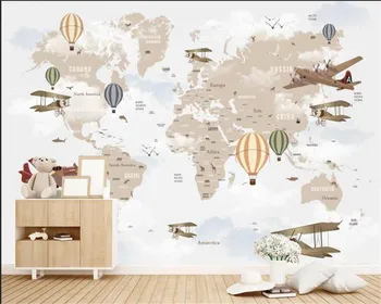 Eiropas minimālisma nostalgic tapetes pasaules kartes TV fona sienas dzīvojamā istabā, guļamistabā dekoratīvā sienu 3d tapetes