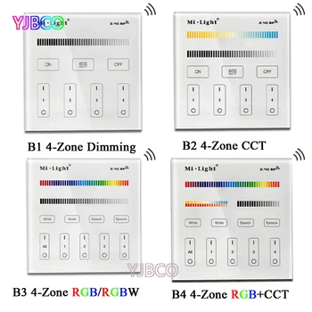 Miboxer B1/B2/B3/B4 2.4 G 4-Joslu Smart Touch Panel led Dimmer Controller par RGB/RGBW/KMT Spilgtumu led strip gaismas
