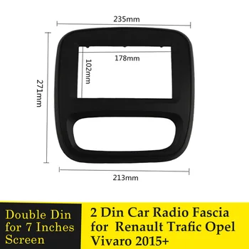 Double Din Auto Radio Fascijas par Renault Trafic Opel Vivaro 2015+DVD Atskaņotāja Panelis Dash Komplekts, Stereo Iekārta Dashboard Paneli