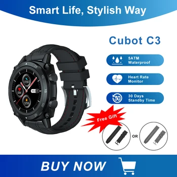 Cubot C3 SmartWatch Sporta Sirds ritma Miega Monitors 5ATM Ūdensizturīgs Touch Fitnesa Tracker Smart Skatīties uz Vīriešiem, Sievietēm, Android vai IOS