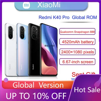 Xiaomi Redmi K40 Pro NFC Viedtālrunis Globālo Versiju Snapdragon 888 6.67 collu 120Hz E4 AMOLED Displeju 64MP 33W Ātri