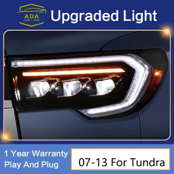 07-13 Lukturu komplekts Toyota Tundra 2007. - 2013. gadam VISI LED priekšējie Lukturi Sequoia LED Lukturis Bi - Xenon, LED dienas gaitas lukturi Lukturi