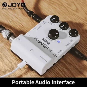 JOYO MOMIX OTG Audio Interfeiss, lai portatīvo ieraksta tiešraidi atbalsta Plug mic/ģitāra/bass/tastatūra/Elektroniskās bungas