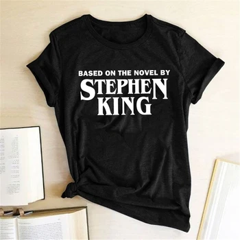 Pamatojoties uz Romāna Stephen King Iespiests T-krekli, Sieviešu Vasaras 2020. Gadam Krekli Sievietēm Zaudēt Apkalpes Kakla Harajuku Sieviešu Drēbes