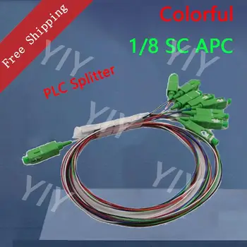 10Pcs/Daudz 1X8 PLC Sadalītāja Optisko Šķiedru PLC Spliter/Plakana Lightwave Ķēdes Sadalītājs SC/APC Bezmaksas Piegāde