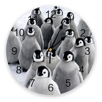 Cute Dzīvnieku Penguin 3D Sienas Pulkstenis ar Modernu Dizainu Īss Dzīves Telpu Dekorēšana Virtuves Pulkstenis Art Sienas Skatīties Mājas Dekoru