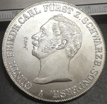 1845 vācu Firstisti Schwarzburg-Sondershausen 2 Dāldera/ 3 1/2 Gulden-Gunther Frīdriha Karla II Sudraba Pārklājumu Kopēt Monētas