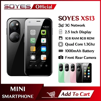 SOYES XS13-H 2.5 Collu Mini Android Mobilo Telefonu, 3D Stikls Dual SIM TF Kartes Slots, 5MP Kamera, Google Play Store Gudrs Viedtālrunis