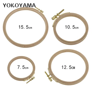 YOKOYAMA 7.5-15,5 cm Koka krustdūrienu Izšūšanas Mašīna Hops Gredzenu Rāmis Izšūšanai Hops Kārta Needlecraft Šūšanas Instrumenti 4 Izmēra