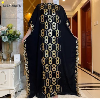 Jaunu Abaya Sieviešu Garās Drēbes Augstas Vizuļi Izšuvumi Musulmaņu Kleita Turcija Dubaija Marokas Kaftan turku Islāma Apģērba AL-069