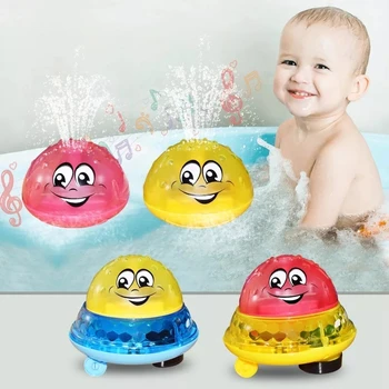 Funny baby vannas rotaļlietas elektriskās indukcijas ūdens strūklu sprinkleru gaismas bumbu gaismas rotējošās vannas rotaļlieta dāvana