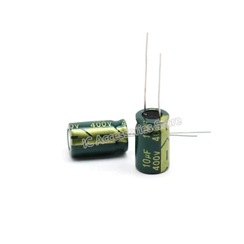 30pcs 400V10UF apjoms 10x17MM elektrolītisko kondensatoru augstas frekvences zema izturība LED piedziņas jaudu filtrs 10UF400V