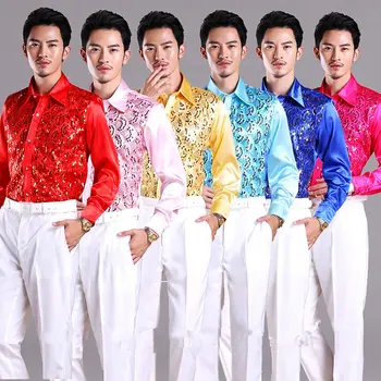 Jaunas Ielidošanas Latīņamerikas Deju Topi Vīriešu Multi Krāsu Kokvilnas Krekls Vīriešiem Balles Konkurences Kāzu Svinības Priecīgi Valkāt Krekli