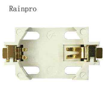 Rainpro 10pcs/daudz CR2032 BS-6 plāksteris pogu, akumulatora turētājs ar Zelta pārklājumu pret augstu temperatūru izturīga 260