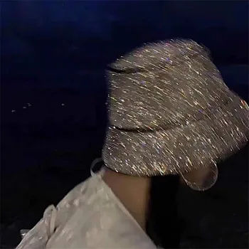 202204-2509184 jaunu dropshipping grezns pilna rhinestones spīdīgu naktsklubs atpūtas dāma kausa klp vīrieši sievietes zvejnieku cepure