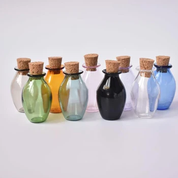 2gab 1:12 Mēroga Cute Mini leļļu Namiņš Miniatūras Stikla Krāsu Pudeles Korķa Pudeles Tiny Jar Modelis