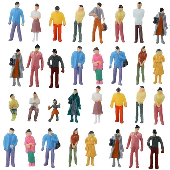 Miniatūras Krāsotas Skaitļi Modelis Cilvēki, Diorāma 1:100-1:200 Mēroga Iela Pasažieru Smilšu Galda, Arhitektūra, Celtniecības Materiāli