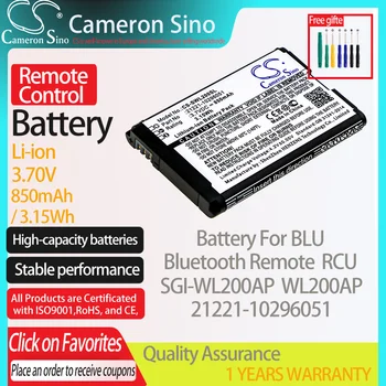 CameronSino Tālvadības pults Bateriju, BLU Bluetooth Remote RCU VNP-WL200AP WL200AP Der BLU 21221-10296051 850mAh 3.70 V