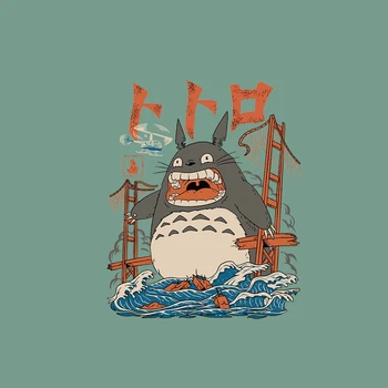 Dzelzs Nodošanas Totoro Ielāpus Drēbes DIY T-krekls Aplikācijas Siltuma Pārneses Vinila Gludināšanas Uzlīmes uz Apģērba Termiskā Nospiediet