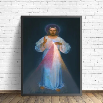 Dievišķā Žēlsirdība Vintage Jēzus Svētās Sirds Mākslas Izdrukas Plakātu Anotācija Reliģijas Kanvas Glezna Retro Sienas Attēlu Mājas Dekoru