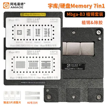 Amaoe BGA Reballing Trafaretu Platformas mobilo tālruņu atmiņa nand PCIE EMMC EMCP UFS BGA110 BGA60 BGA70 BGA221 BGA153 BGA162 254