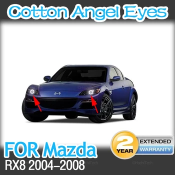 LED Angel Eyes Komplektu Kokvilnas Balta Halo Gredzenu Dēmons Acu par Mazda RX8 Rx-8 2004-2008 Auto Piederumi
