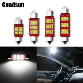 Guadsun 1PC C10W C5W LED Vīt 31mm 36mm 39mm 41mm Spuldzes Canbus 4014 10/12smd 12V 6000k Lasījumā Dome Licence Plate Lampas Balts
