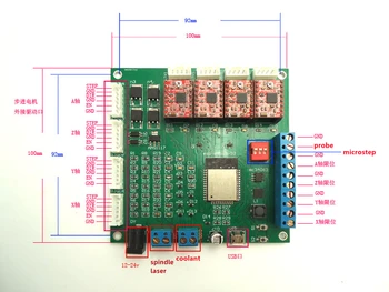 4 axis cnc kontrolieris starplaikos padome cnc lāzera gravēšanas frēzēšanas marķējumu kontroli, plāksnes, USB kustības kartes ESP32 CPU