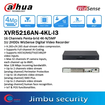 Dahua XVR5216AN-4KL-I3 16 Kanālu Penta-brid 4K-N/5MP 1U 2HDDs WizSense Digitālo Video Ierakstītāju Max 32 kanāliem, IP kameras izejmateriāli