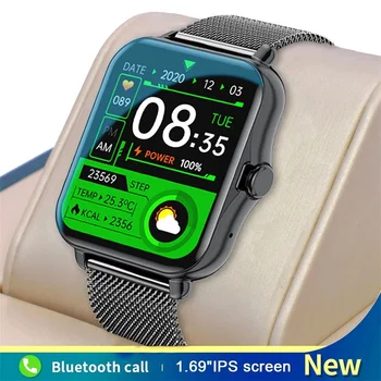 Ir 2021. Jaunu Bluetooth Zvanu Smart Skatīties Vīrieši Sievietes Smartwatch EKG Fitnesa Tracker Ūdensizturīgs 1.69 Collu skārienjutīgais Ekrāns, Android, iOS