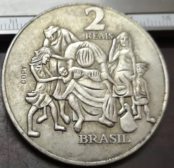 2003 Brazīlija 2 Reais Candido Portinari Sudraba Pārklājumu Kopēt Monētas