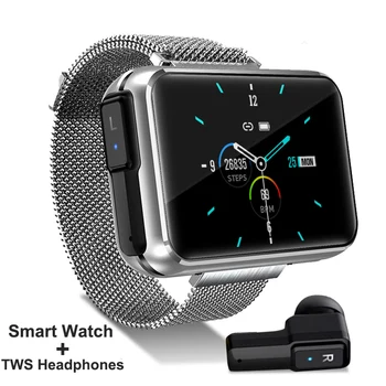 Smart Skatīties Aproce 2 in 1 TWS Bezvadu Bluetooth Austiņas, Sirdsdarbības Ātrums, asinsspiediens, Fitnesa Tracker Earbuds Mūzikas Smartwatch