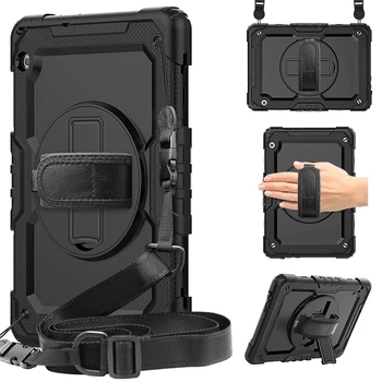 360 Rotācijas Rokas Siksnas&Statīvs Tablete Gadījumā Būtiska Huawei Mediapad T5 Silikona Aizsardzības pārklājums