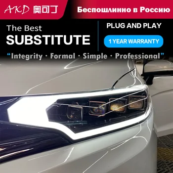 2 GAB Auto Auto Vadītājs Gaismu Daļas Honda Fit Džeza 2014-2019 LED Lampas, matricas Lukturi DRL Dual Projektoru Facelift