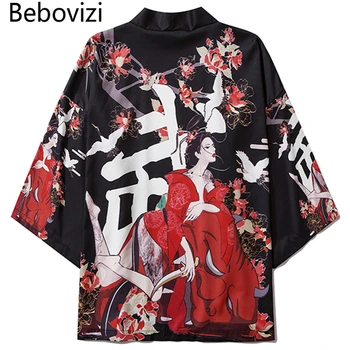 Bebovizi 2020. Gada Vasaras Anime Skaistumu Velns Kimono Streetwear Stilu Vīriešu Un Sieviešu Jaciņa Japāņu Drēbes Sieviešu Tradicionālo Apģērbu