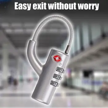 Mazo piekaramo atslēgu, Kabeļu Bagāžas Lock piekaramās Slēdzenes ar Tērauda Kabeļu Muitas Koda Atslēga TSA Muitas Bloķēšanas kodu Slēdzeni