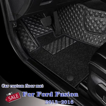 Automašīnas Grīdas Paklāji Ford Fusion Mondeo 2013 2014 2015 2016 Pielāgota Auto Ādas Paklāji Paklāji interjera Aksesuāri stils
