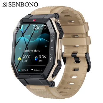 SENBONO 2022 Vīriešu Smart Skatīties 350mAh Liels Akumulators Sporta Skatīties Bluetooth Zvanu Fitnesa Tracker Ūdensizturīgs Smartwatch par Xiaomi