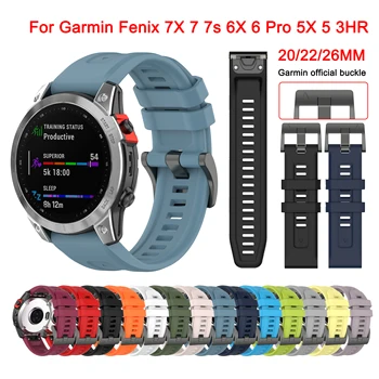 QuickFit 20 22 26mm Silikona Siksna Garmin fenix 7X 7 7S 6X 6 Pro 6S 5 5X Plus Smart watch Band Aproce par fenix 7 6 Correa