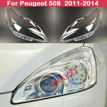 Auto Gaiša Galva Gaismas Toni Korpusa Vāciņi Priekšējais Lukturis Luktura vāciņš Abažūrs Lukturu Par Peugeot 508 2011. - 2014. gadam