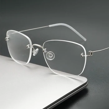 Dānija Retro Vieglā Sakausējuma bez apmales Laukumā Glāzes par Vīriešiem un Sievietēm, Optisko Recepšu Brilles Rāmis oculos de grau