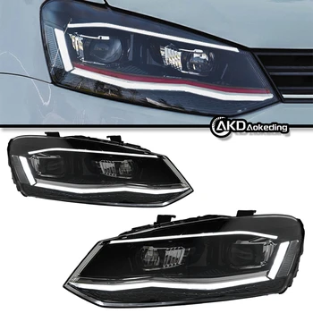AKD Auto Stils VW Polo priekšējie Lukturi 2011-2018 Vento LED Lukturu Jaunais Polo Dizaina dienas gaitas lukturi Hid Lukturi Bi Xenon Gaismu Aksesuāri