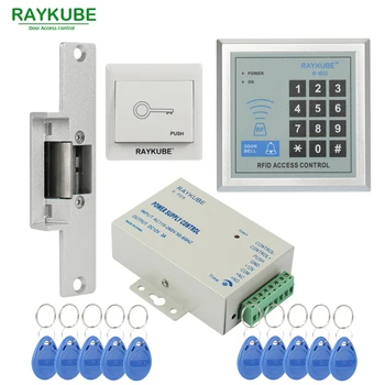 RAYKUBE Īpašais Piedāvājums Piekļuves Kontroles Komplektu, Elektriskie Strike Lock + Paroli Tastatūras RFID Lasītājs Counter Strike