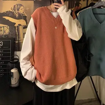 Rudens Džemperis Veste Vīriešu Modes Retro Gadījuma Trikotāžas Džemperis Vīriešiem Savvaļas Zaudēt korejas Adīšanas Džemperi Vīriešu Apģērbu Streetwear